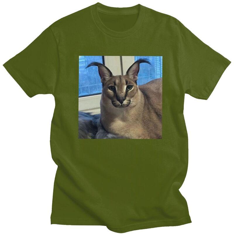 Custom Mens Big Floppa Funny Meme T Shirts ShortSleeve Cotton Tshirt Tshirt Leisure Caracal Cat Tees Clothes
