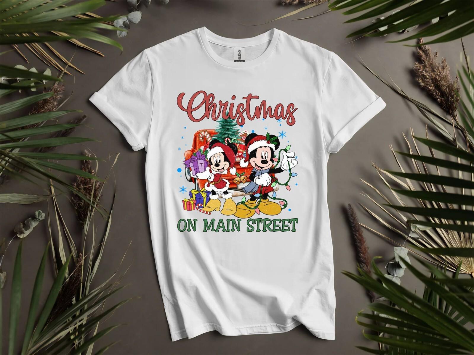 Christmas Mickey Minnie T-shirt T shirt Men Women Unisex Tshirt I65 XXXXL