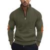 Corduroy Mens Stand Collar Pullover Sweatshirt With Zipper Closure For Casual Fall Wear