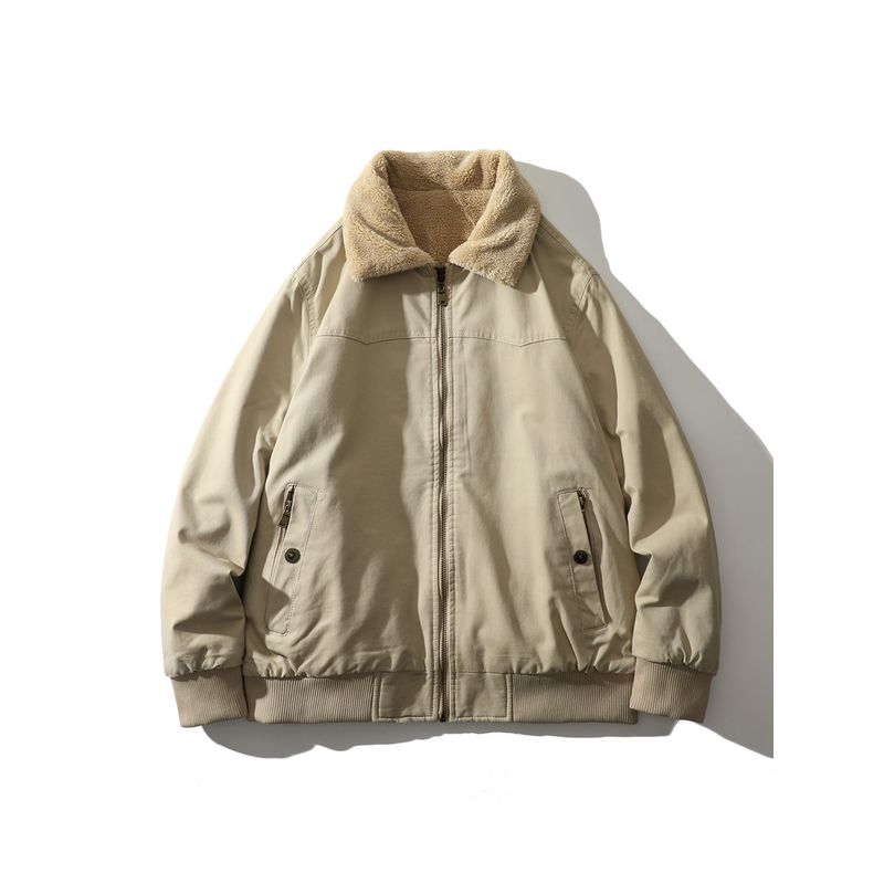 American Retro Heavy-Duty Pure Cotton Fleece-Lined Thick Flight Jacket for Men, Winter Foreign Trade Men's Short Cotton Coat