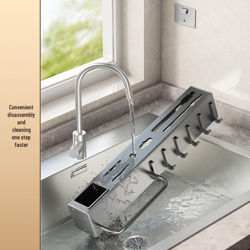 Wall-Mounted Knife & Utensil Holder with Punch-Free Multi-Functional Storage Rack