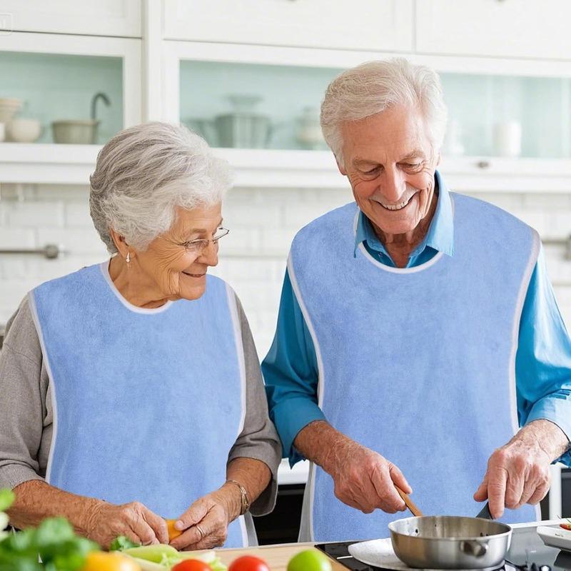 4 Piece Adult Bibs, Washable Adult Bibs for the Elderly, mens bibs for eating,Adult Feeding Clothing Protector, Clothing Protectors