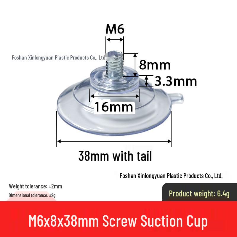 M4-M8 Transparente PVC-Saugnapf mit Gewindestange