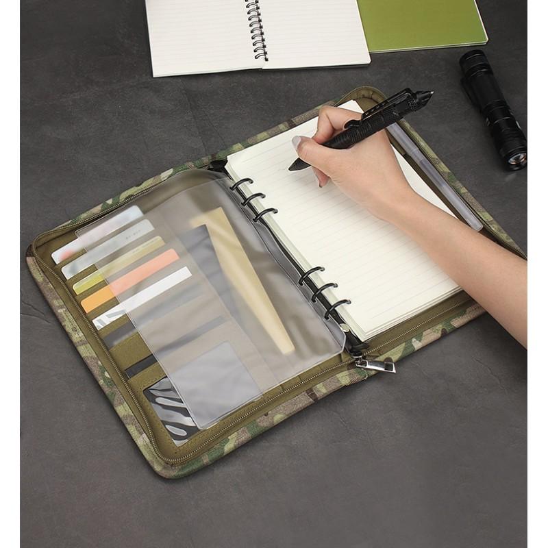 Capa de Caderno Tática Padfolio A6 com Zíper e Argolas Diário de Aventura ao Ar Livre e Viagem