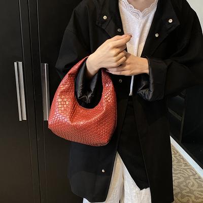 Soft Shoulder Bag for Women Fashion Fabric Hobo Bag Large Capacity Leather Crossbody Bag Braided Bag