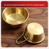 Korean-Style Portable Rice Wine Bowl with Handle - 304 Stainless Steel, Ideal for Camping & Cold Drinks, Golden Finish.