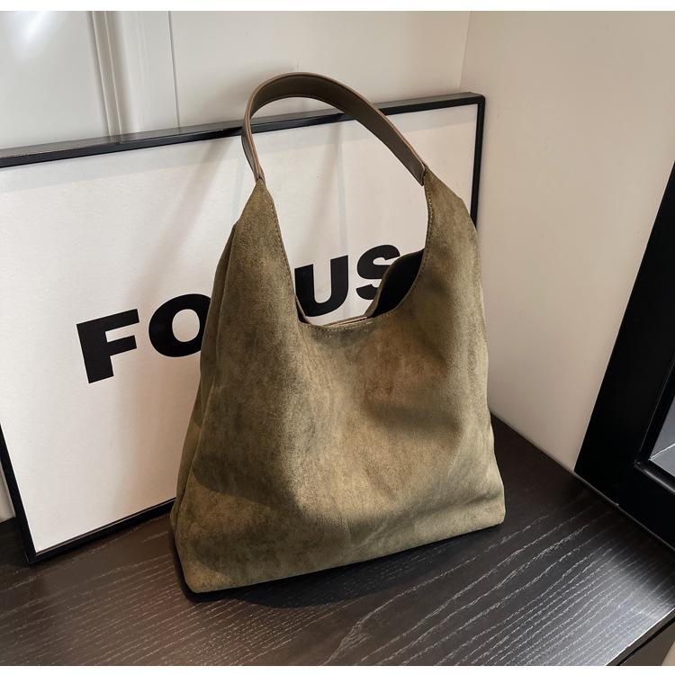 Suede bag women's large-capacity autumn and winter versatile single shoulder mother and child bag commuter tote bag