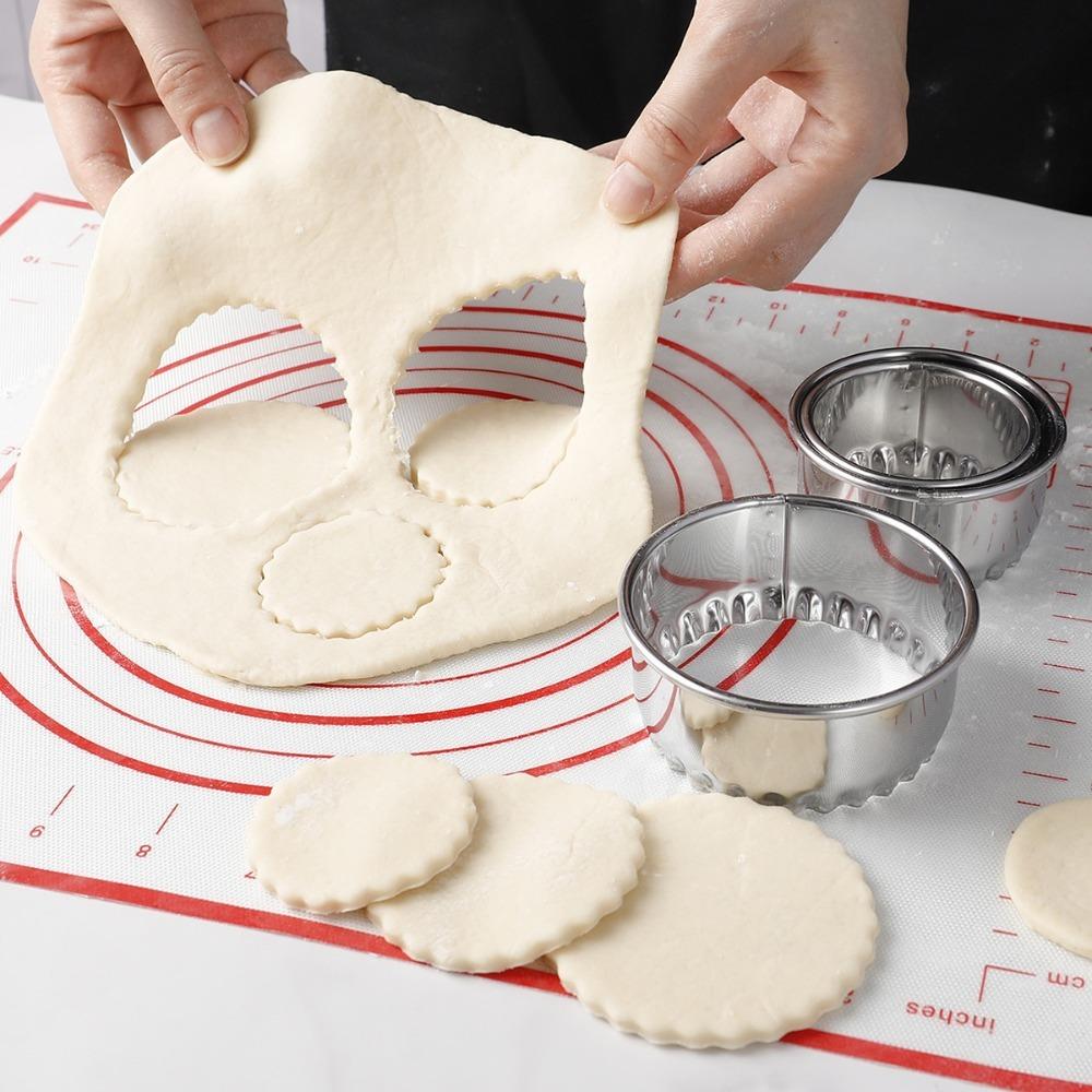 3pcs/set Stainless Steel Round Biscuit Cutters Rust-proof Dumpling Skin Cutting Mould Cookie