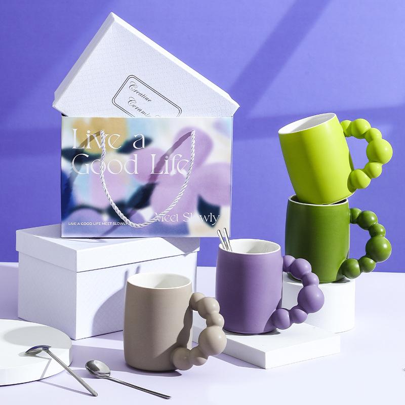 Život je dobrý Kreativní keramický hrnek Suvenýr Dárková taška Hrnek na kávu Hrnek na vodu Vysoký vzhled Dárkový předmět