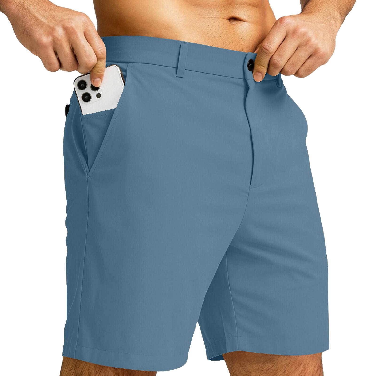 

Men Athletic Fit Stretch Shorts with Zipper Pocket Quick Dry Breathable Fabric for Outdoor Activities XL небо синє кольору
