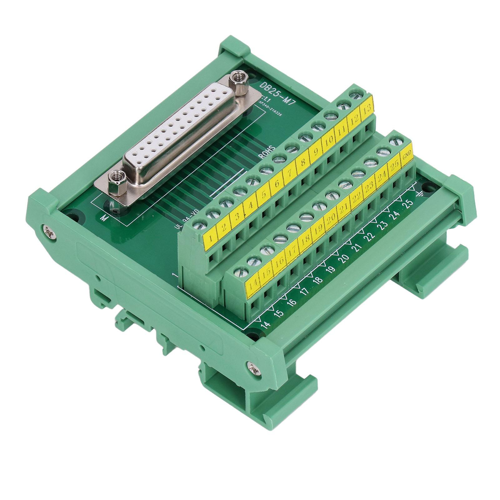 

DB25 to Terminal Connector Adapter Plate PCB Board Straight Female with Housing DC60V DB25‑M7