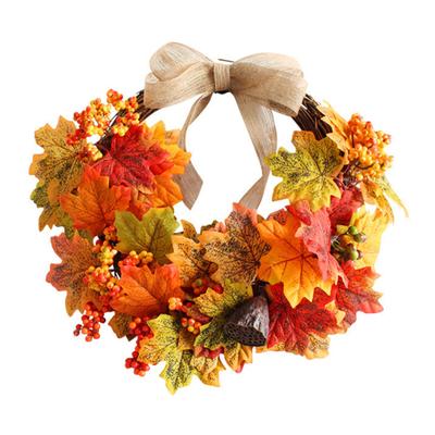 Fake Maple Wreath Festive Touch Fresh-keeping Exquisite Hangable Add Hanging Garland Home Decor
