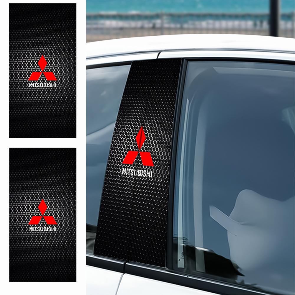xksh2 2Pcs Car B-Pillar Stickers Center Column Cover Decals Auto Exterior Accessory For Mitsubishi 9 Ralliart X EX ASX L200 Outlander