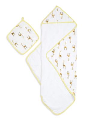 Aden Anais Japanese Baby Gift Hooded Terry Towel and Muslin Washcloth Set Muslin Backed Hooded Towel Muslin Washcloth Set 3204 + (Authentic Product)