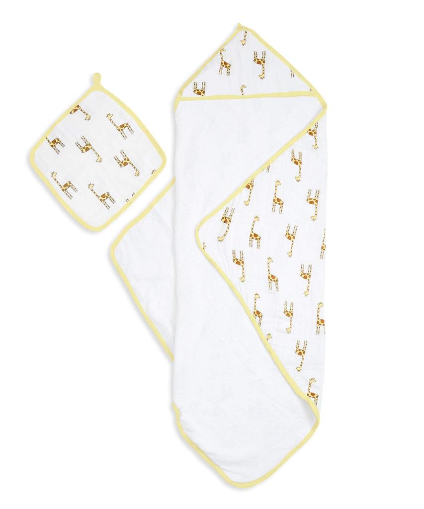 aden anais Japanese Baby Gift Hooded Terry Towel and Muslin Washcloth Set muslin backed hooded towel muslin washcloth set 3204 + (Authentic Product)
