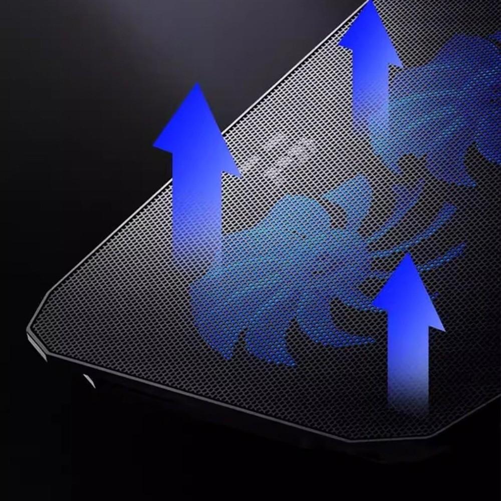 CPU Cooling Foldable Laptop Table Colored Lights Portable Notebook Riser Fan USB Ports Phone Holder Laptop Stand Holder