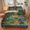 Happy Camper Adventure Print 3Pcs Bedding Setduvet Cover With 2 Bedropillowcase Home Birthday Gift