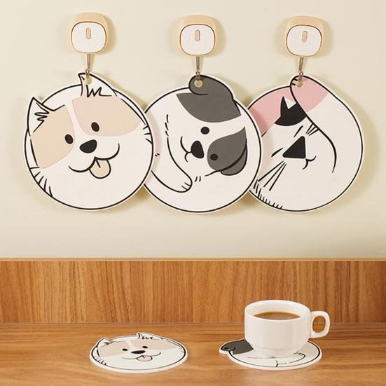 PVC Placemat, Cute Animal Heat Insulation Mat, Non Slip Scratch Resistant Coaster for Cups And Pots, Waterproof Table Protector