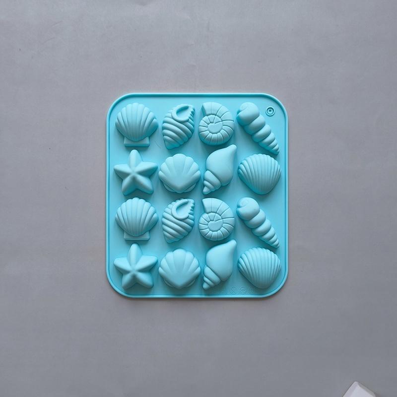 16 Cavity Shell Conch Silicone Mold DIY Ocean Animal Shaped Candy Pudding Chocolate Cake Baking Mould
