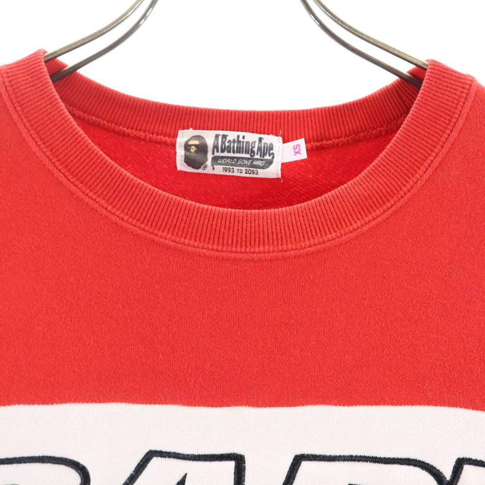 A BATHING APE Long Sleeve Sweat Trainer XS Back Brushed Men's Used