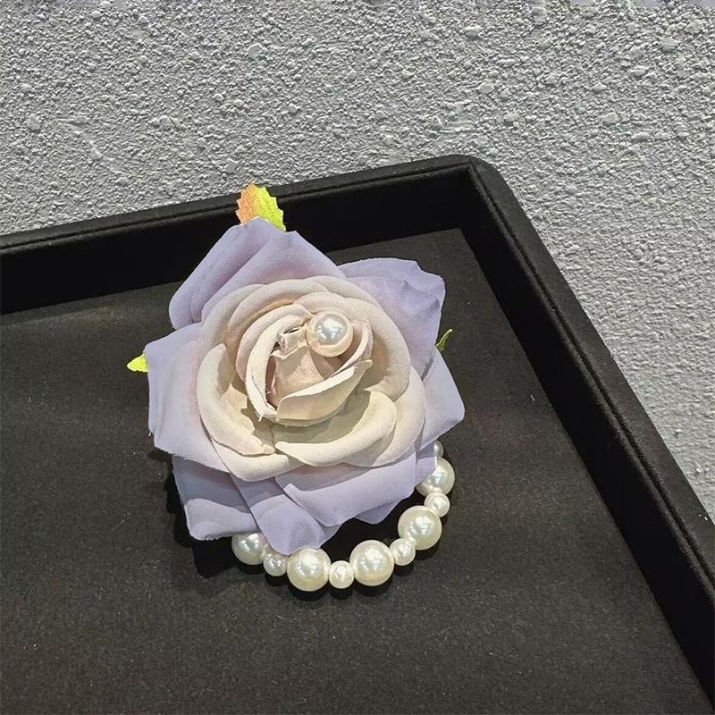 

1 шт., головной убор, петля для волос, жемчужный браслет, браслет на запястье, цветок камелии, цветок розы, корейский
