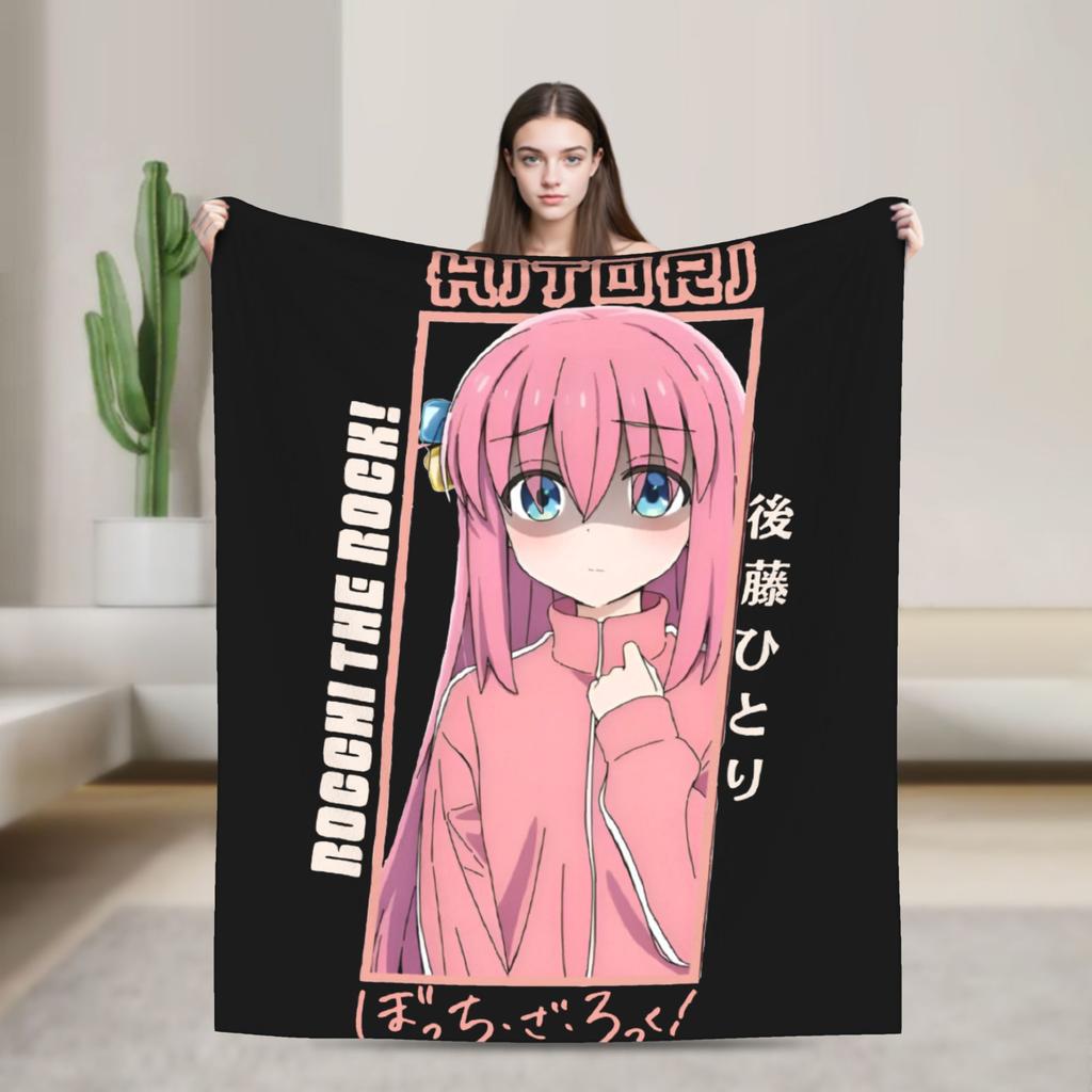 IKUYO KITA Bocchi The Rock Blanket Fleece Summer Multi-function Super Warm Throw Blankets for Home Couch Bedspread