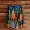 Women's Fashion Long Sleeve Christmas Snowman Snowflake Print Jacket Cardigan