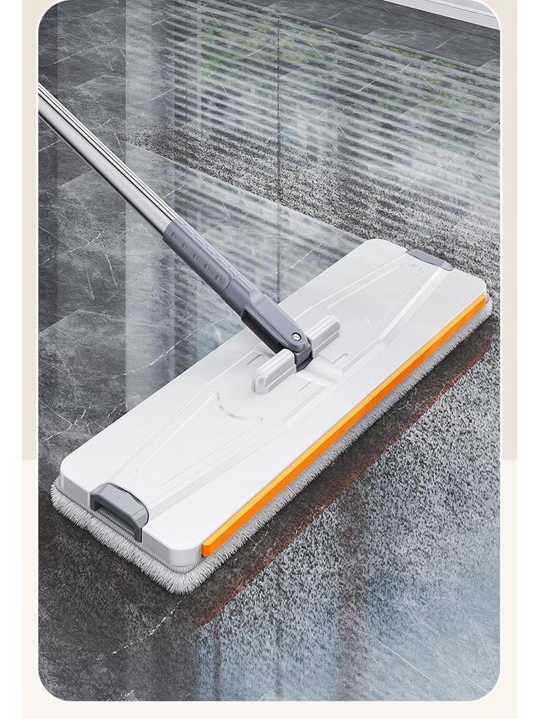 33cm Flat Microfiber Mop & Bucket Set for Hands-Free Household Cleaning