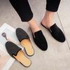 Summer Mens Black Half Shoes Breathable Slip-on Slippers Sandals Outdoor Mules Lightweight Anti-slip Comfy Casual Shoes for Men