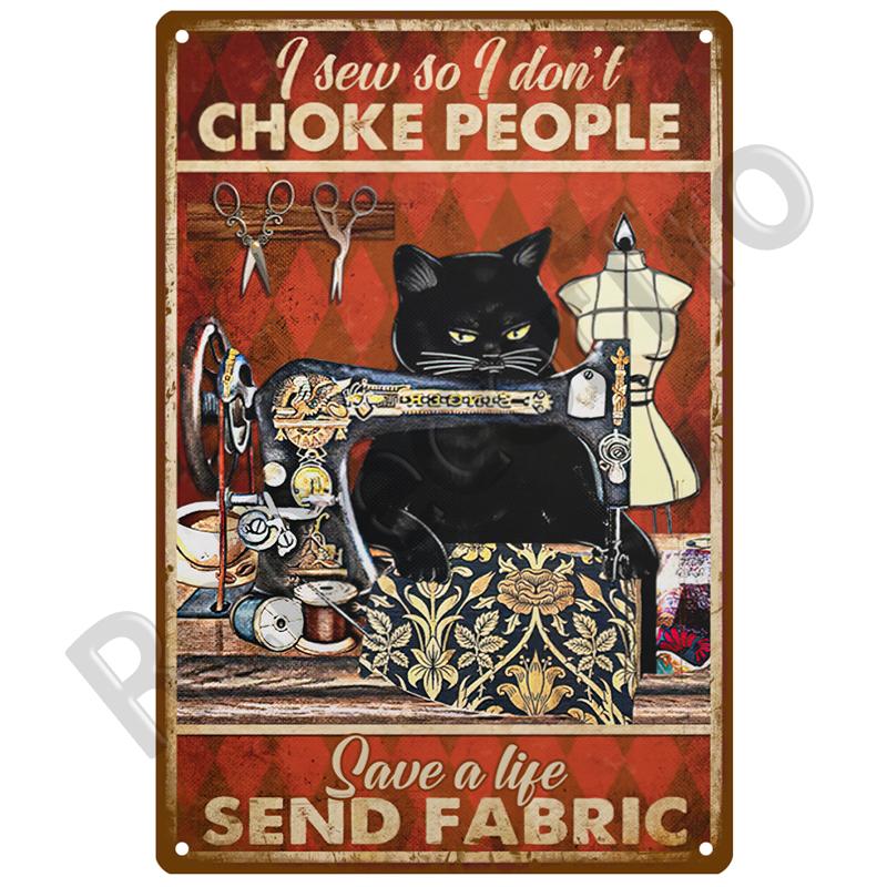 Metal Sign Home Decor Cat Dog Tin Sign Vintage Style Metal Wall Stickers Tin Plaque Retro Metal Poster Metal Plate For Man Cave