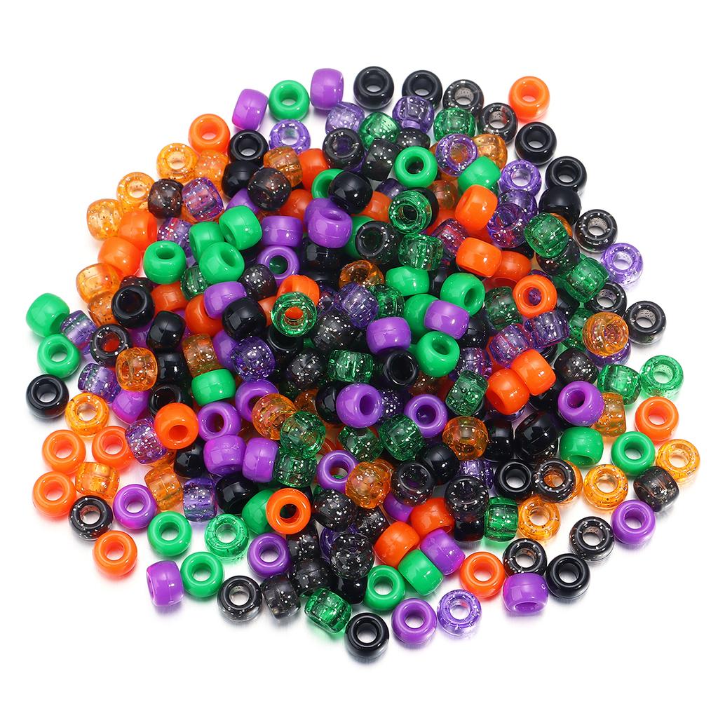 200pcs/lot 9mm Mix Color Acrylic Beads 4mm Big Hole Round Loose Beads For Jewelry Making DIY Necklace Bracelet Craft Accessories