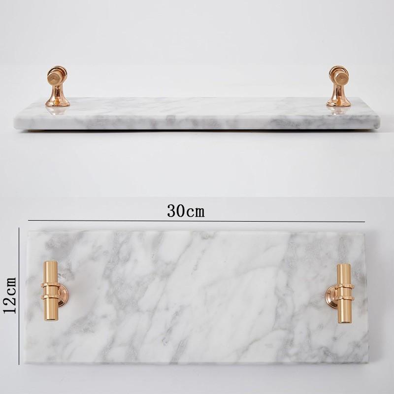 Natürliches Marmor Tablett Schmuck Aufbewahrung Heim Dekoration Badezimmer Kosmetik Display Minimalistischer Nordischer Stil