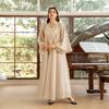 AB320 Tulle Embroidered Sequined Muslim Evening Dress - Arabic Dubai Style Robe for Middle Eastern Women