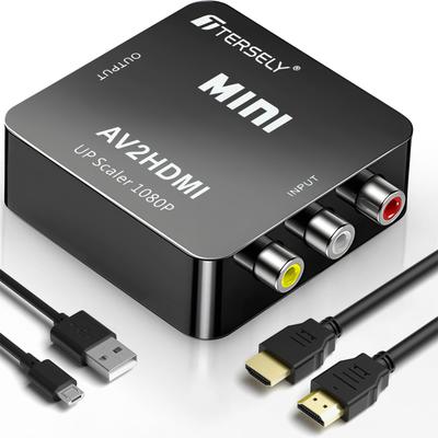 Μετατροπέας Μετατροπής RCA σε HDMI Μετατροπέας Μετατροπής AV σε HDMI Σύνθετη Τερματική 3 Χρωμάτων RCA Προσαρμογέας Μετατροπής HDMI Εναλλαγή RCA σε HDMI