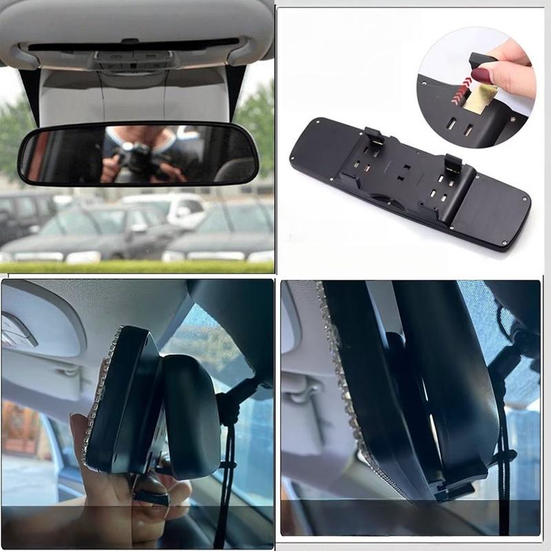 Tassels Crystal Car Rearview Mirror Interior Accessories Bling Rhinestones Butterfly Car Mirror Decoration For Lady