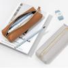 PU Leather Pen Case Zipper Pen Storage Bag Simple Stationery Organizer  School Office