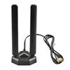 BOOBRIE WiFi Antenna, 6GHz/5GHz/2.4GHz WiFi6e Tri-Band Antenna, 1.5M Cable, Magnetic Base, RP-SMA Connector, Omnidirectional, for Gaming, Drama, WiFi6