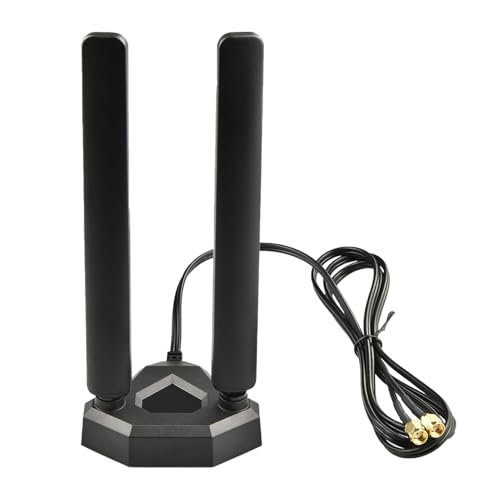 

BOOBRIE WiFi Antenna, 6GHz/5GHz/2.4GHz WiFi6e Tri-Band Antenna, 1.5M Cable, Magnetic Base, RP-SMA Connector, Omnidirectional, for Gaming, Drama, WiFi6