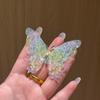 Hair Clip Rhinestones Inlaid Gradient Mesh Yarn 3D Butterfly Decor Side Bang Hair Pin Fairy Girl Hair Accessories