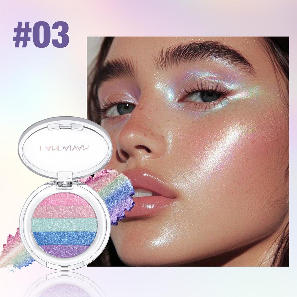 High Pigment Diamond Five Colors Glitter Shimmer Eye Shadow Long Lasting Waterproof Press Powder Single Color Chameleon Eyeshadow