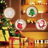 18pcs/set Vintage Christmas Tree Wood Pendant Cartoon Xmas Tree Hanging Ornament  New Year
