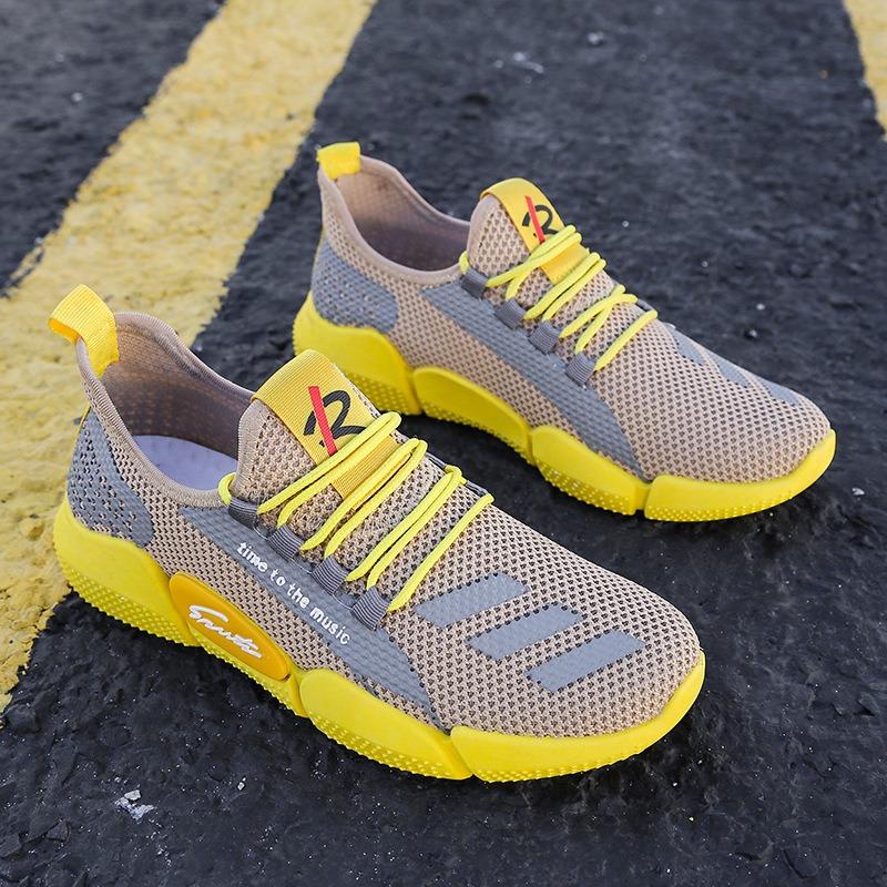 Travel canvas coconut tide shoes fly knitting men's running shoes summer casual sports shoes men's sneakers