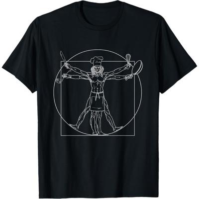Chef Shirt Vitruvian Man Da Vinci Funny Cooking Tee Gift T-Shirt