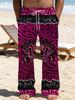 Casual men's printed loose straight trousers vacation beach pants men's European and American breathable