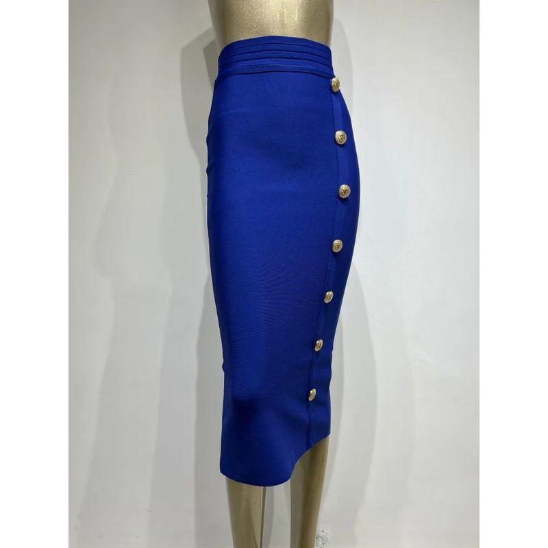 Button Up High Waisted Slim Fit Skirt Button High Waist Figure Flattering Sheath Skirt
