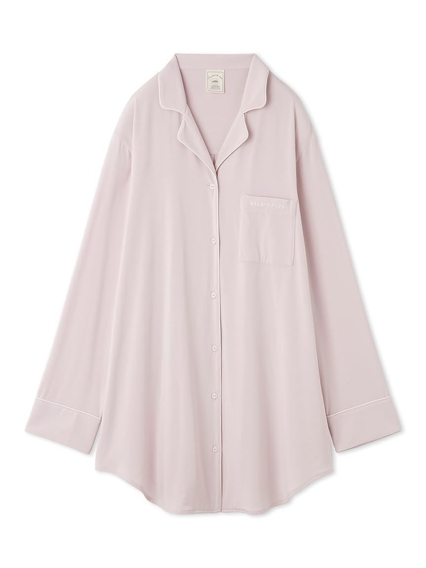 

Gelato Pique Basic Piping Long Shirt PWCT249082 Free Size Women s Pink, розовый
