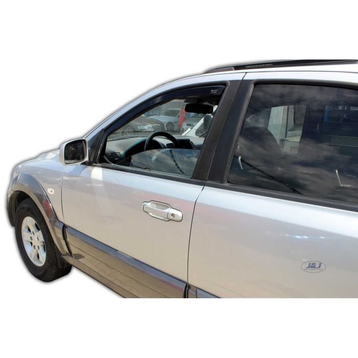 Déflecteurs d'air - J&J AUTOMOTIVE - Kia Sorento 1 - Fumé - Acrylique renforcé - Installation facile