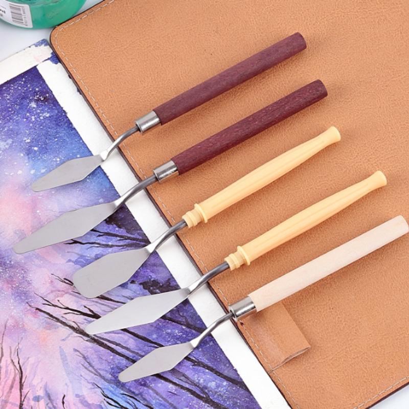 1set Buttercream Spatula Oil Painting Tinting Spatula Stainless Steel Fondant Cake Creamer Pastry Tools Kitchen Accessories