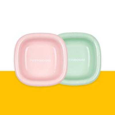 Well Fit Bowl Green/Pink Dog Cat Porcelain Ceramic Food Bowl Water Bowl Dish