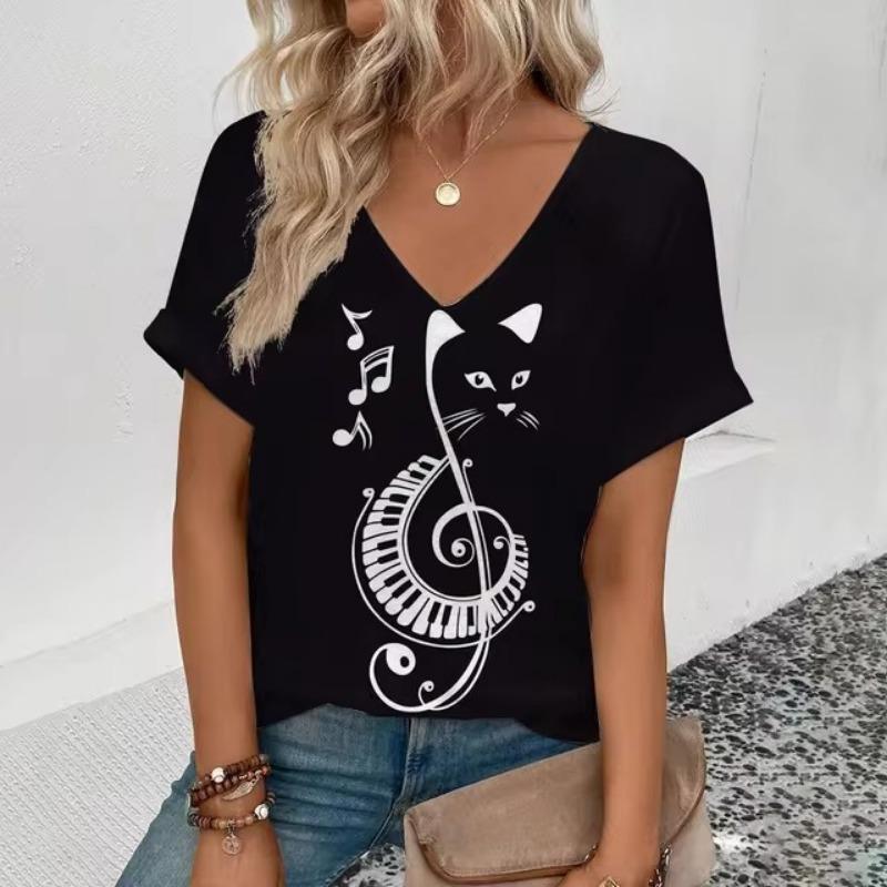 Vintage T Shirt For Women 3d Print Tees Top Fashion Pullover Aesthetic Female Clothing Summer Casual Oversized Tee